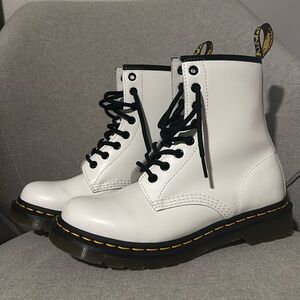 NWOT Dr. Martens white combat boots